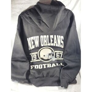 Pro FEI 100% Polyester Retro New Orleans Football 1967 Hoodie - Black - Size S